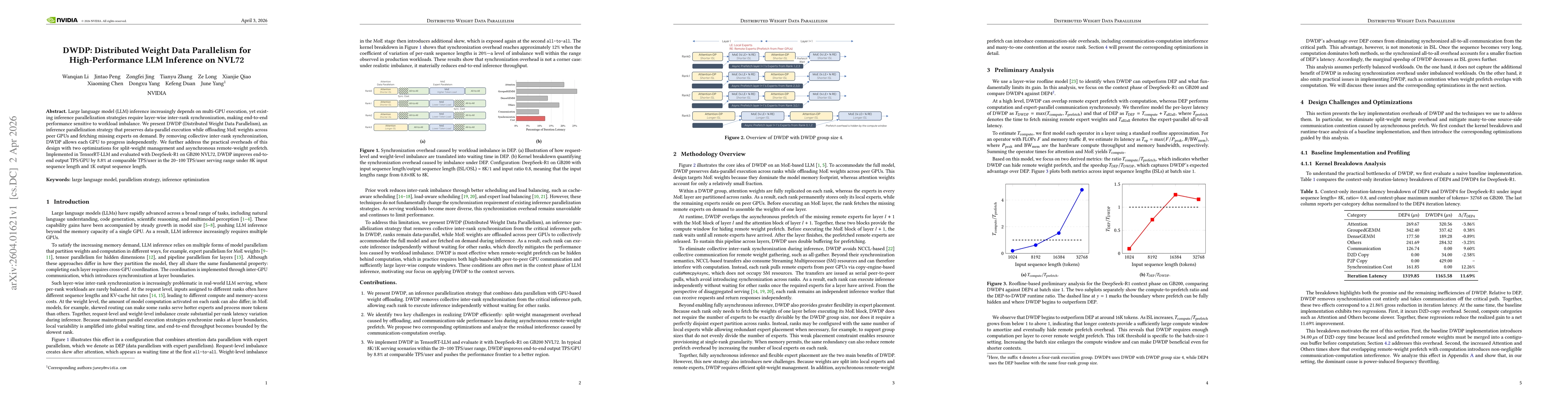 Thumbnail for DWDP: Distributed Weight Data Parallelism for High-Performance LLM Inference on NVL72