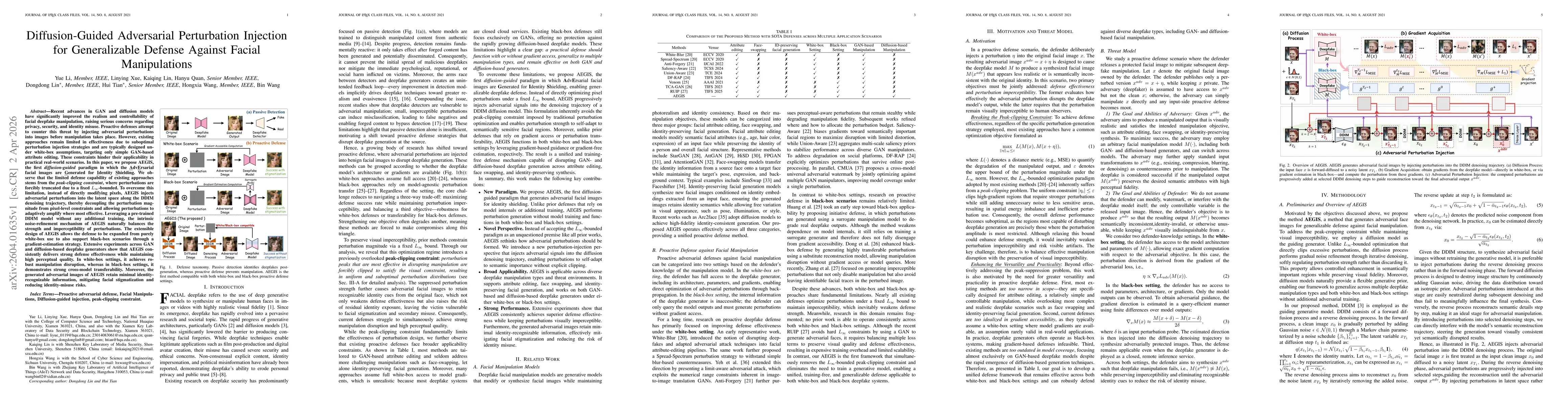 Thumbnail for Diffusion-Guided Adversarial Perturbation Injection for Generalizable Defense Against Facial Manipulations