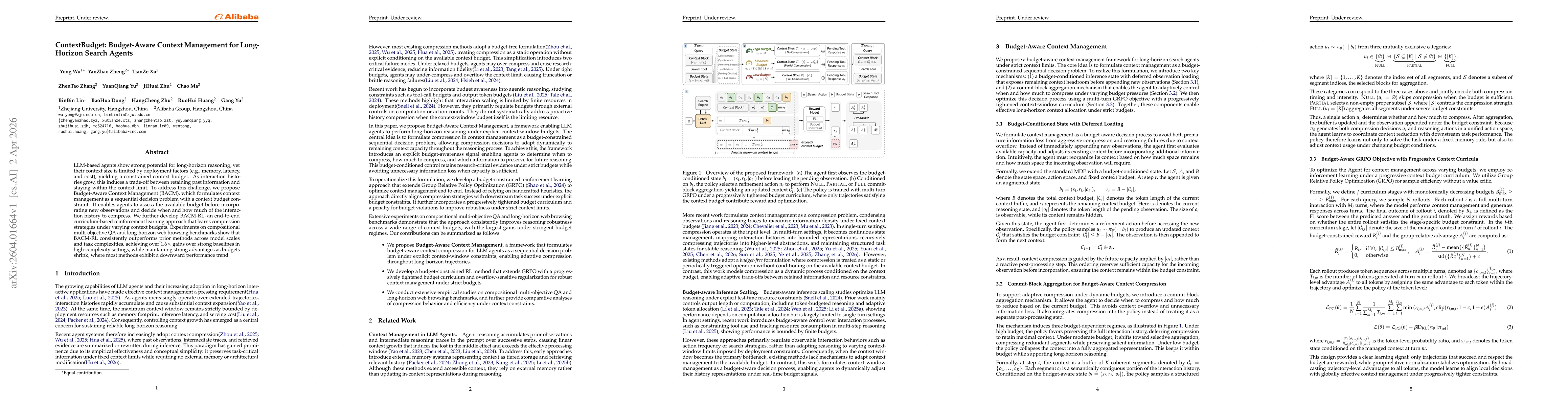 Thumbnail for ContextBudget: Budget-Aware Context Management for Long-Horizon Search Agents
