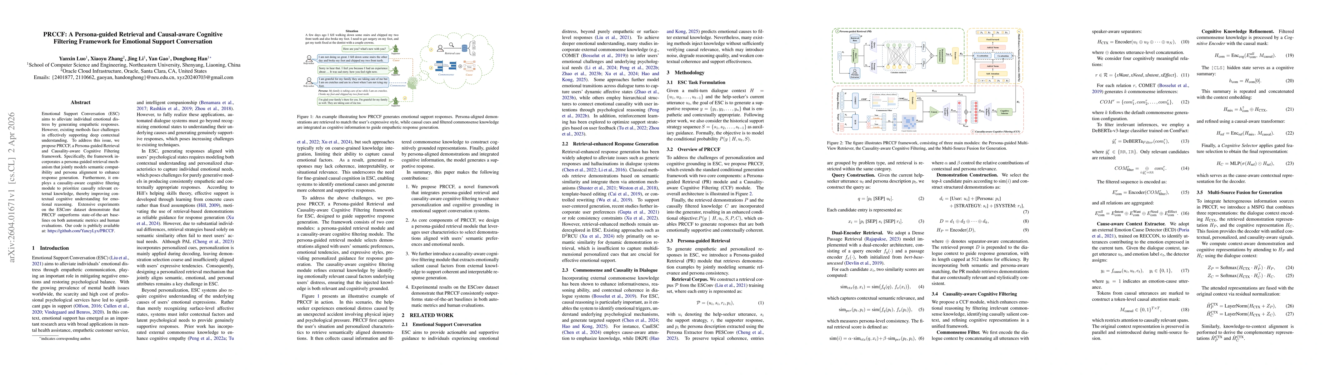 Thumbnail for PRCCF: A Persona-guided Retrieval and Causal-aware Cognitive Filtering Framework for Emotional Support Conversation
