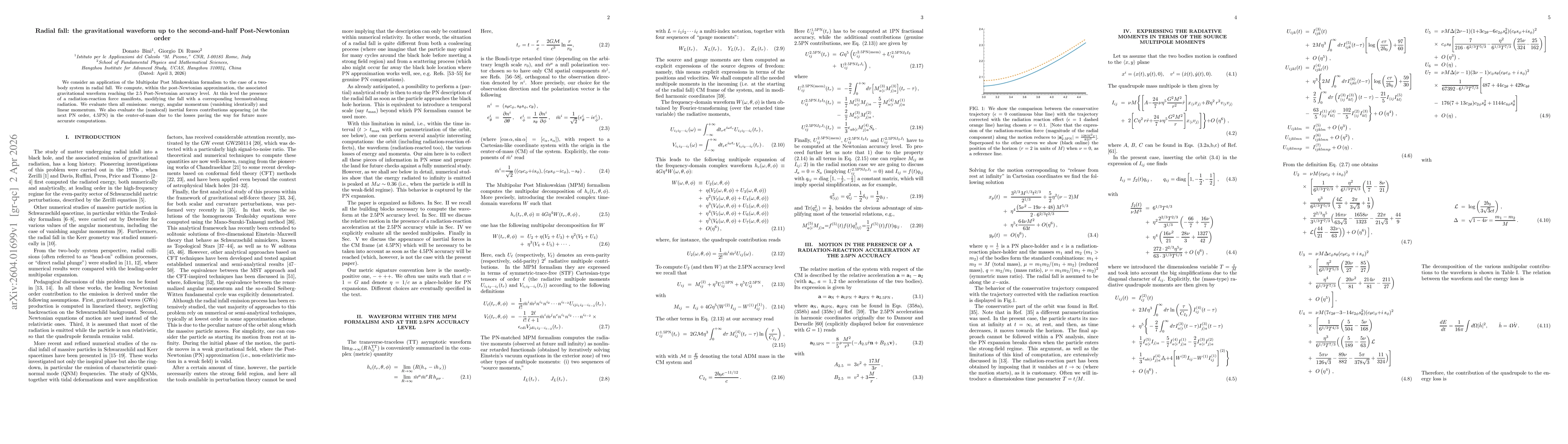 Thumbnail for Radial fall: the gravitational waveform up to the second-and-half Post-Newtonian order