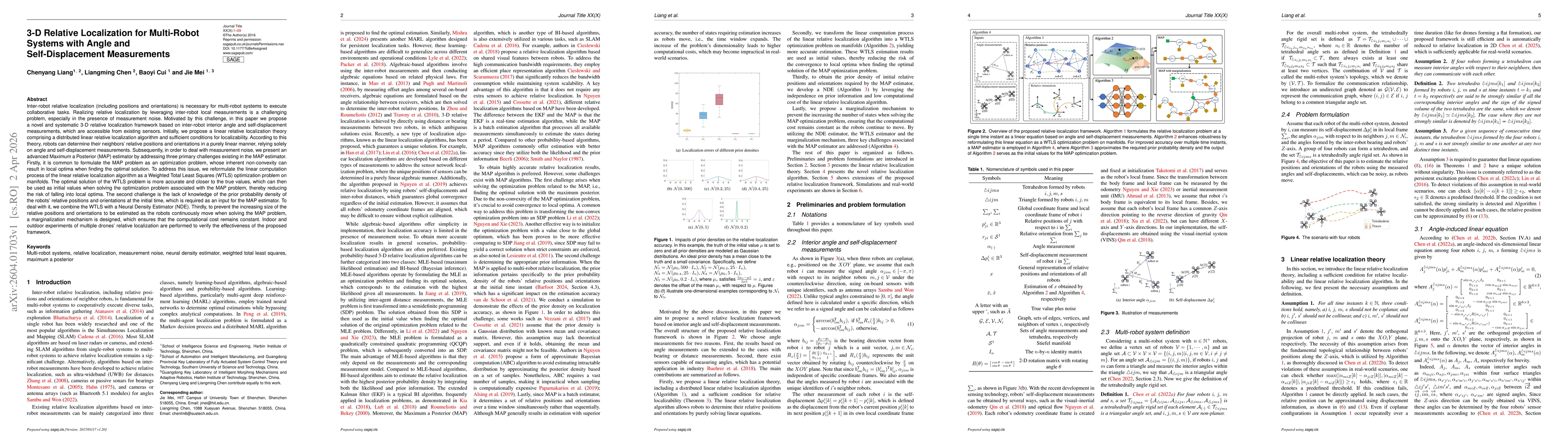 Thumbnail for 3-D Relative Localization for Multi-Robot Systems with Angle and Self-Displacement Measurements
