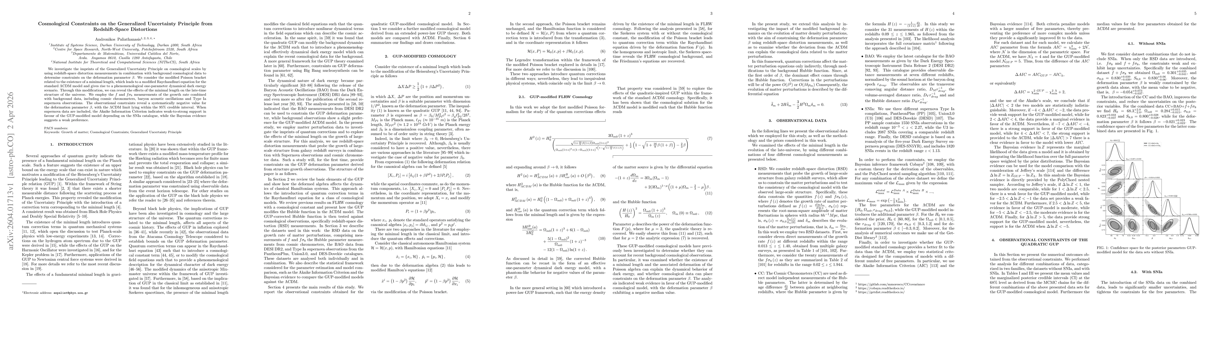 Thumbnail for Cosmological Constraints on the Generalized Uncertainty Principle from Redshift-Space Distortions
