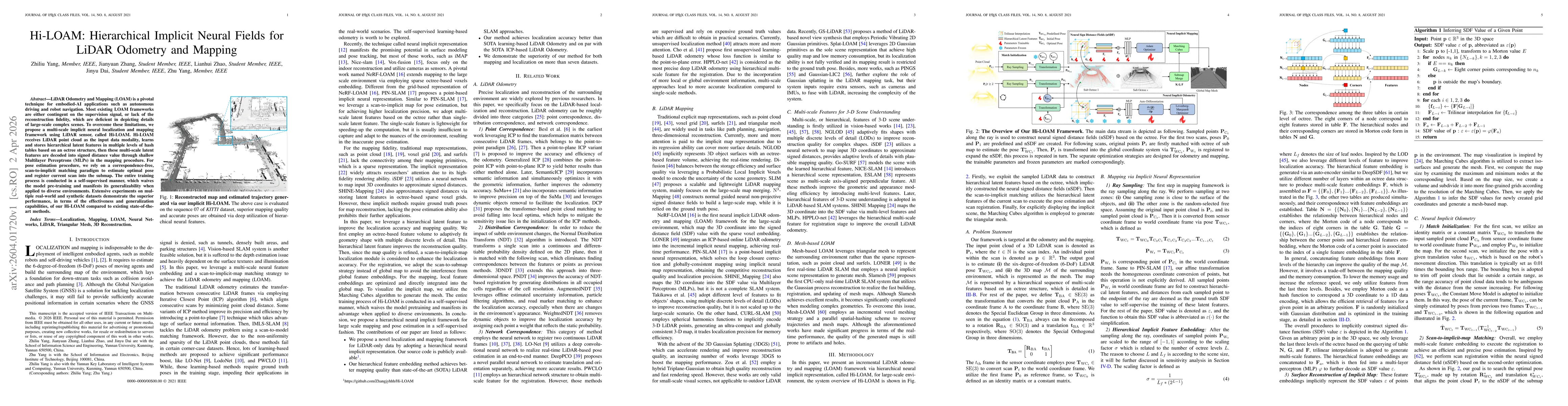 Thumbnail for Hi-LOAM: Hierarchical Implicit Neural Fields for LiDAR Odometry and Mapping