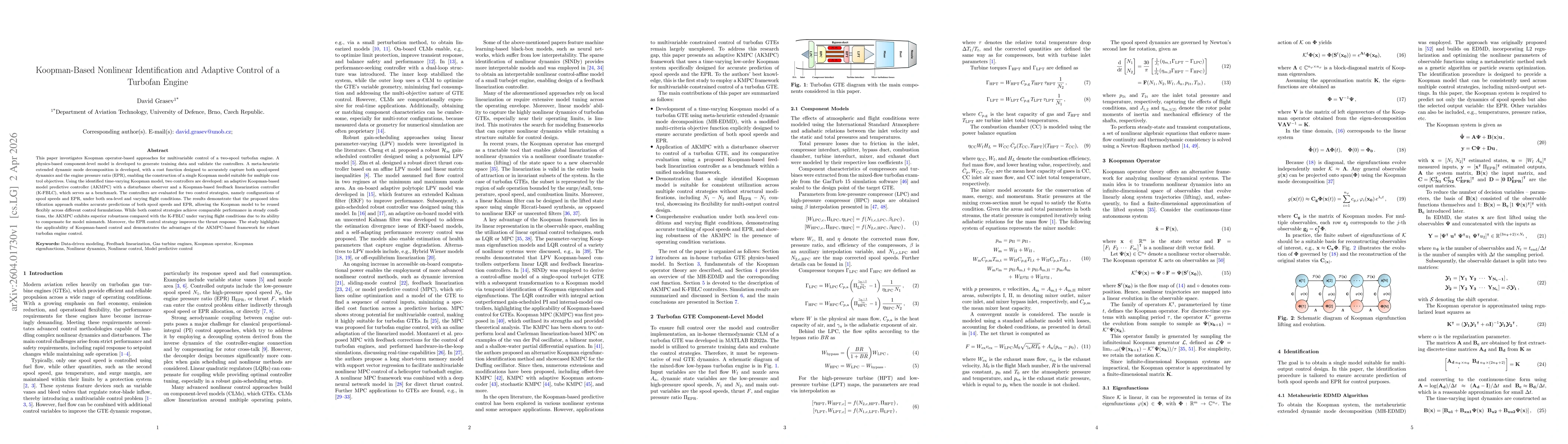 Thumbnail for Koopman-Based Nonlinear Identification and Adaptive Control of a Turbofan Engine