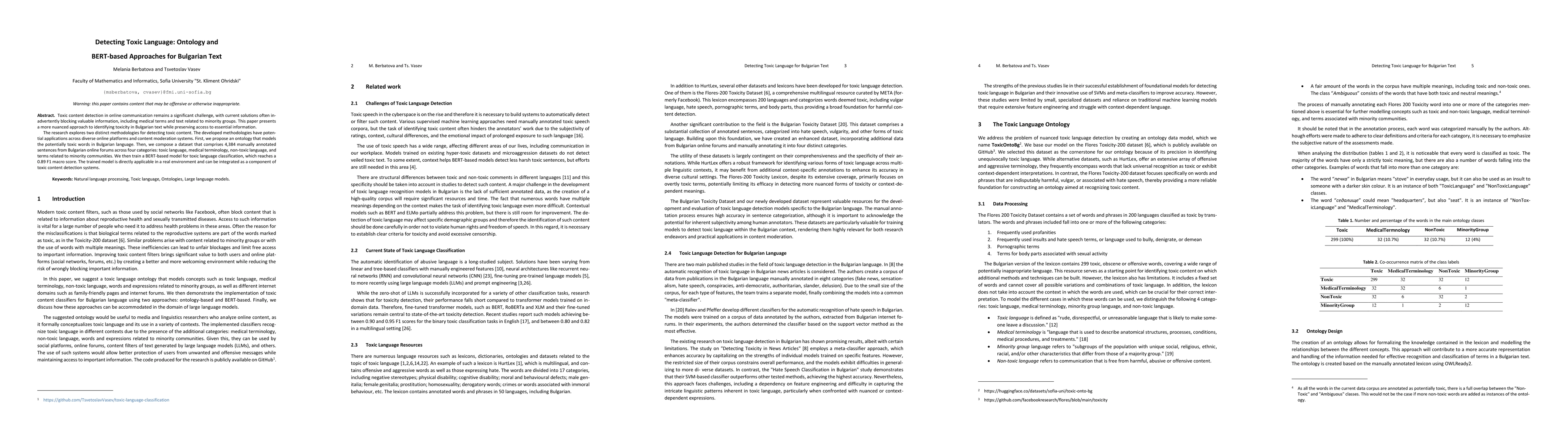 Thumbnail for Detecting Toxic Language: Ontology and BERT-based Approaches for Bulgarian Text