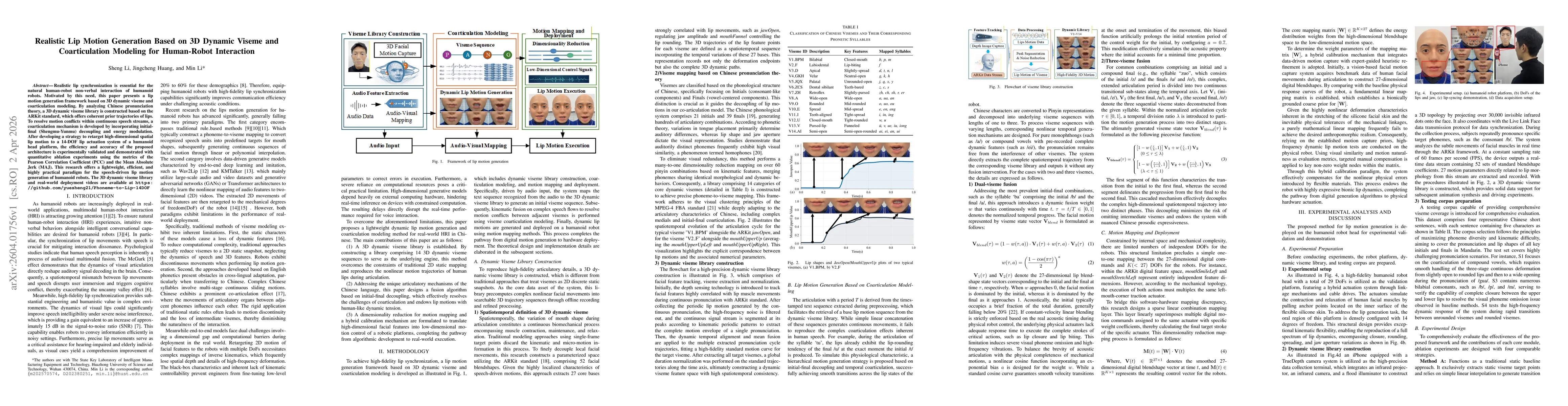 Thumbnail for Realistic Lip Motion Generation Based on 3D Dynamic Viseme and Coarticulation Modeling for Human-Robot Interaction
