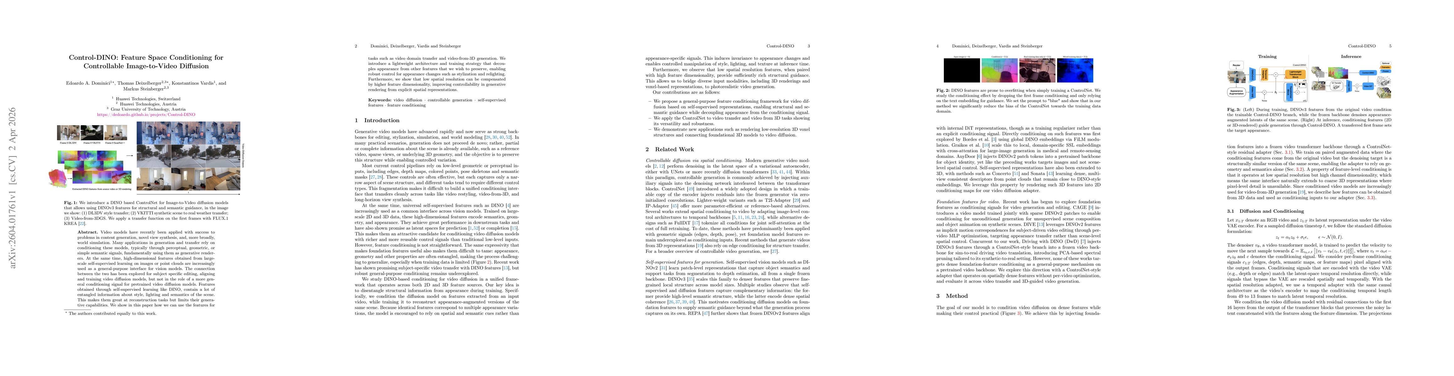Thumbnail for Control-DINO: Feature Space Conditioning for Controllable Image-to-Video Diffusion