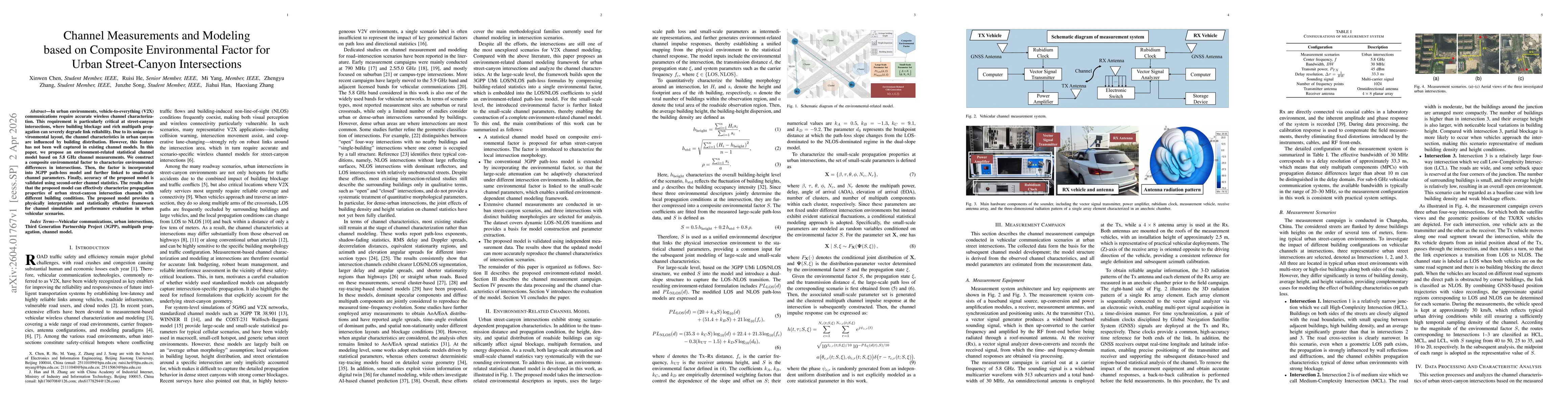 Thumbnail for Channel Measurements and Modeling based on Composite Environmental Factor for Urban Street-Canyon Intersections