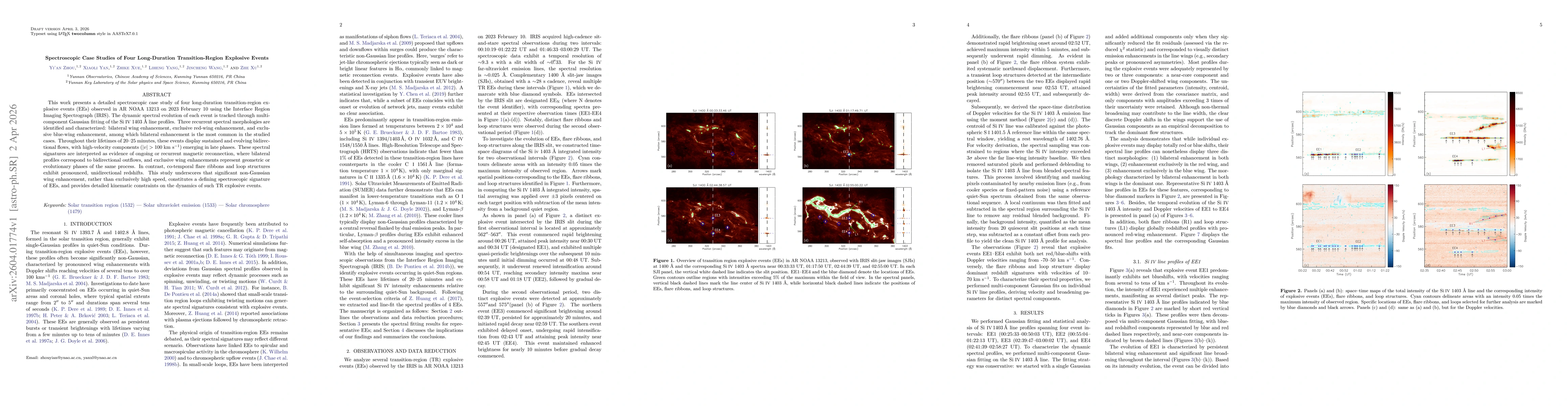 Thumbnail for Spectroscopic Case Studies of Four Long-duration Transition-region Explosive Events