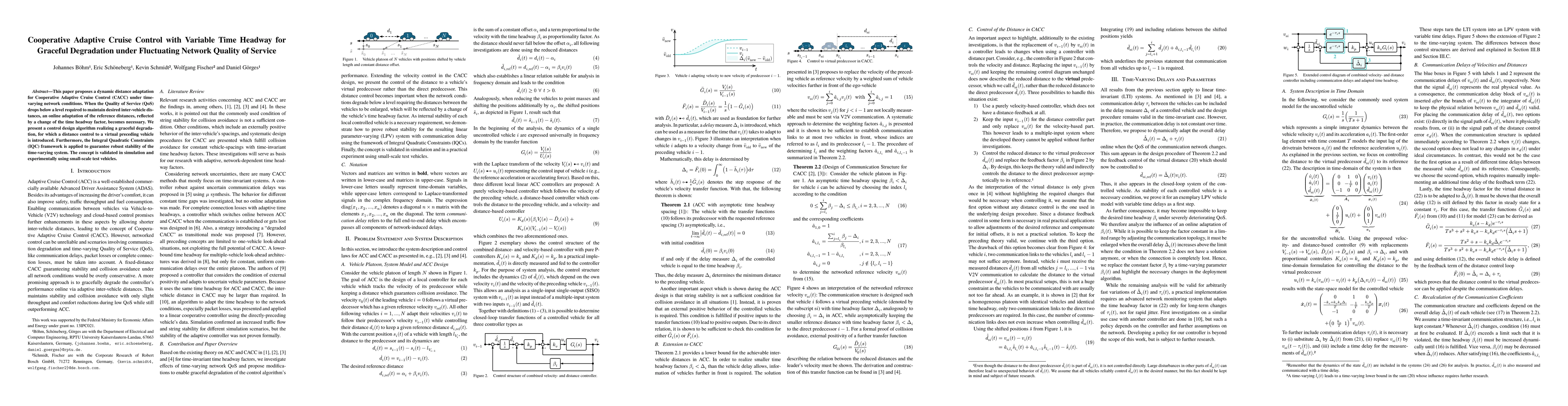 Thumbnail for Cooperative Adaptive Cruise Control with Variable Time Headway for Graceful Degradation under Fluctuating Network Quality of Service