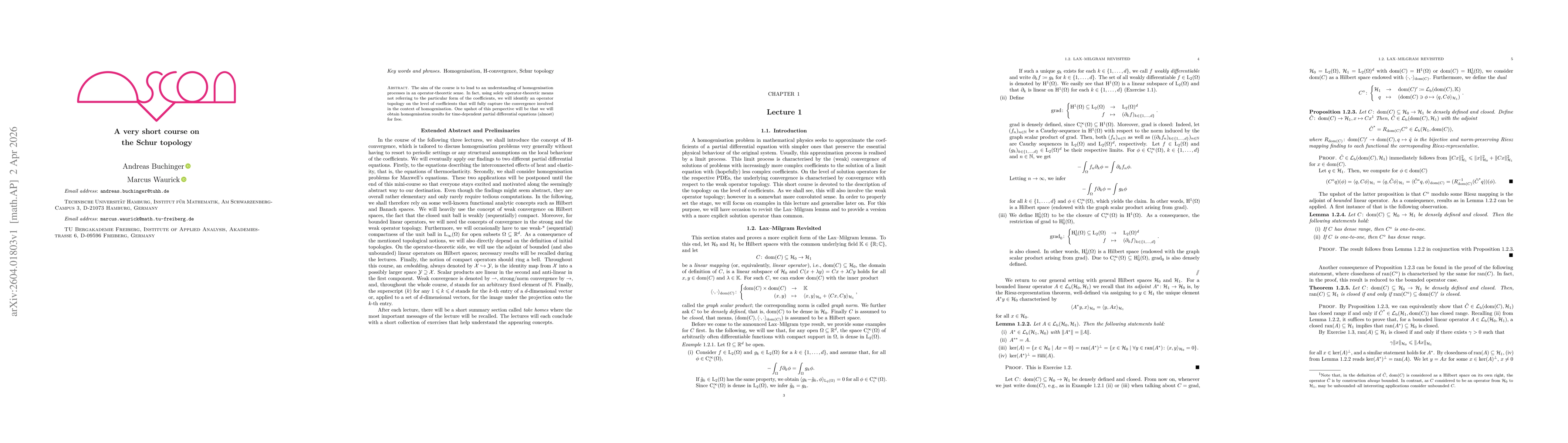 Thumbnail for Avscon the Schur topology