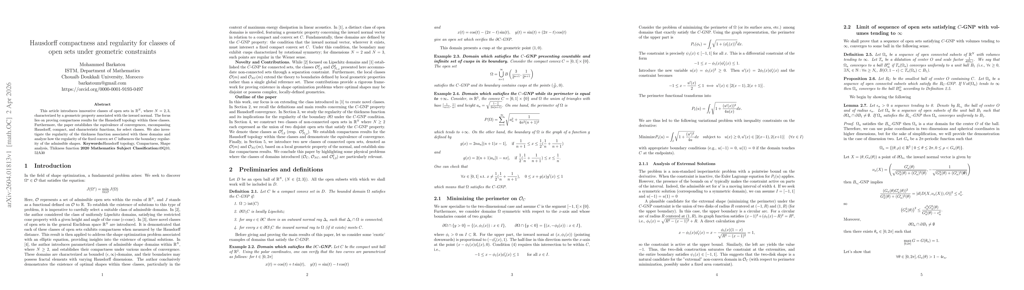 Thumbnail for Hausdorff compactness and regularity for classes of open sets under geometric constraints
