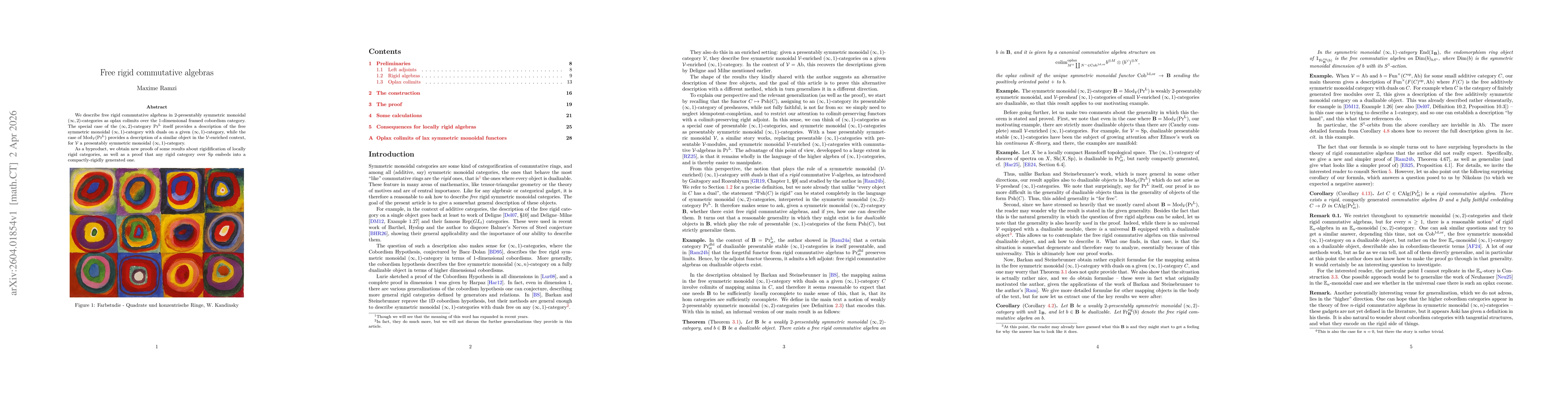 Thumbnail for Free rigid commutative algebras