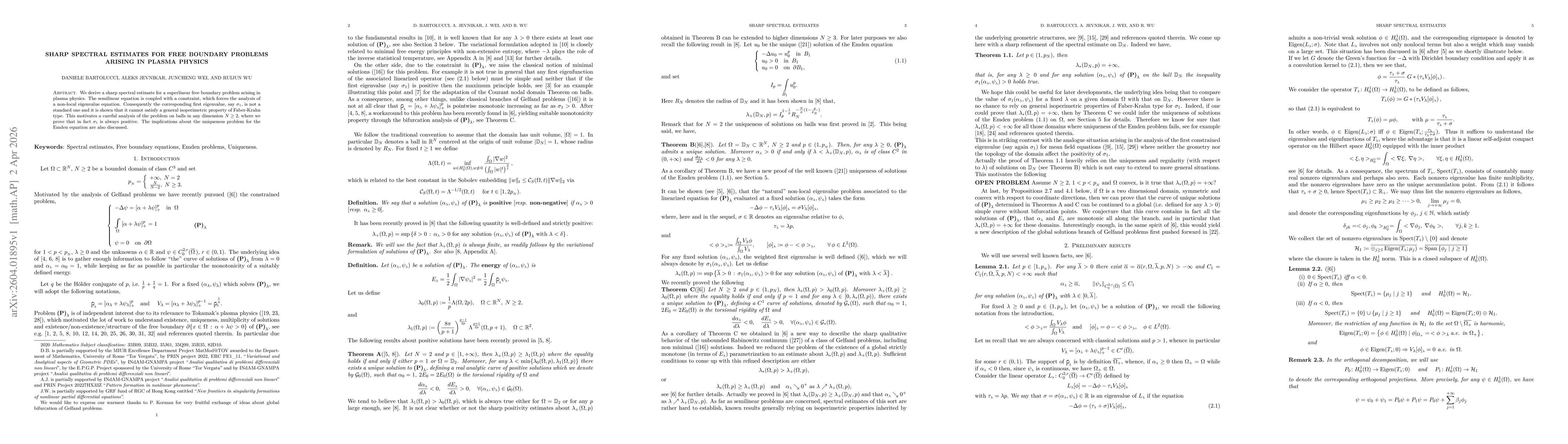 Thumbnail for Sharp spectral estimates for free boundary problems arising in plasma physics