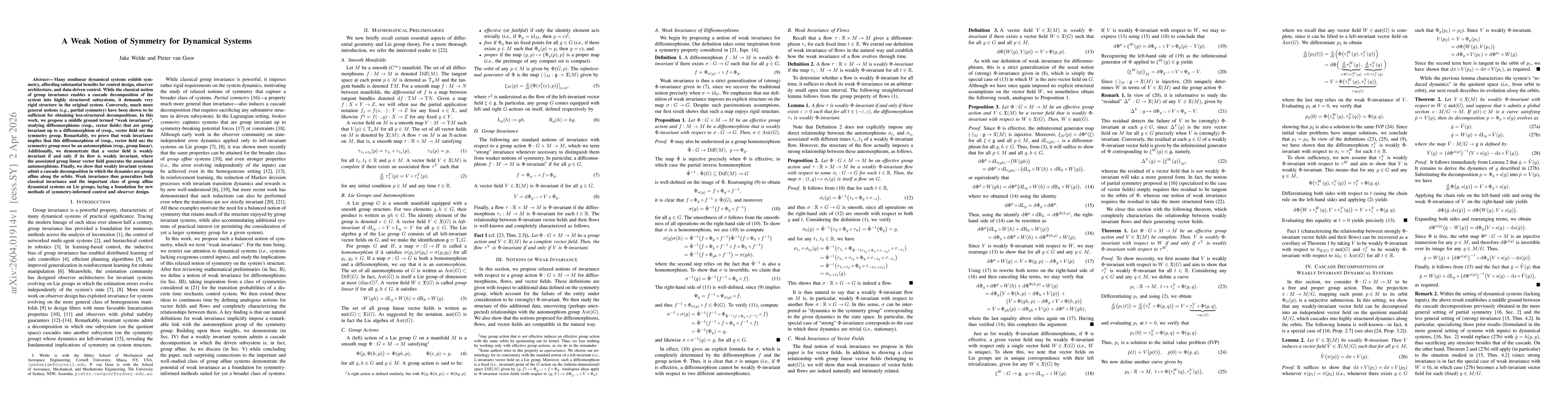 Thumbnail for A Weak Notion of Symmetry for Dynamical Systems
