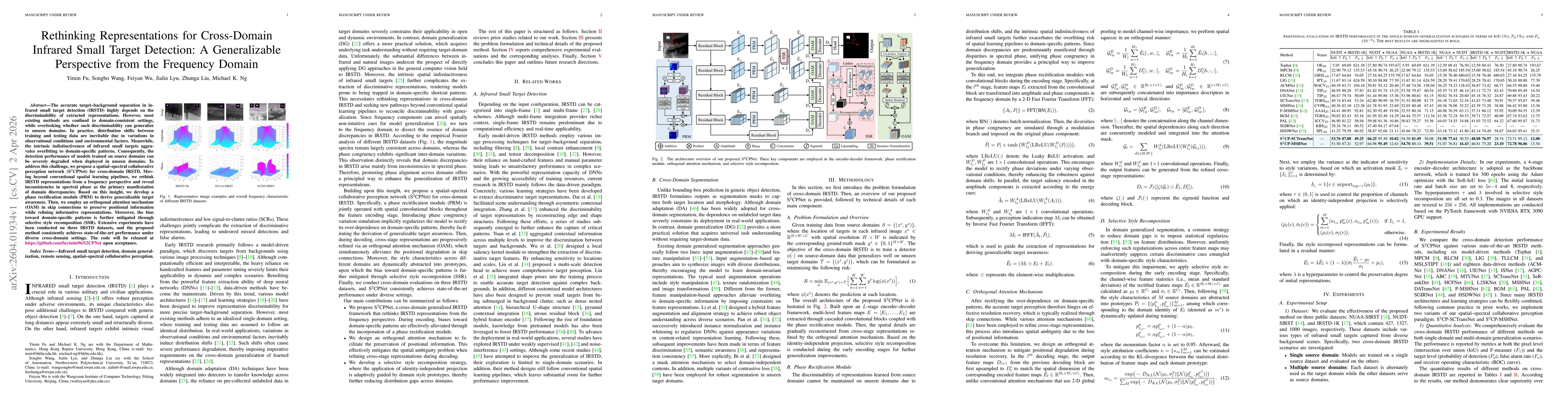 Thumbnail for Rethinking Representations for Cross-Domain Infrared Small Target Detection: A Generalizable Perspective from the Frequency Domain