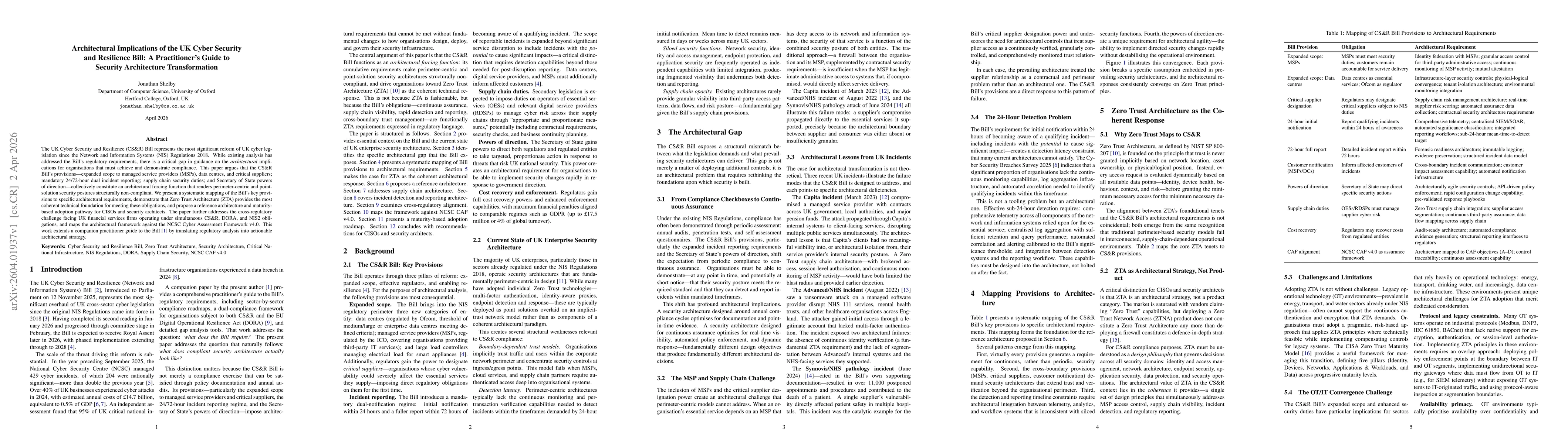 Thumbnail for Architectural Implications of the UK Cyber Security and Resilience Bill