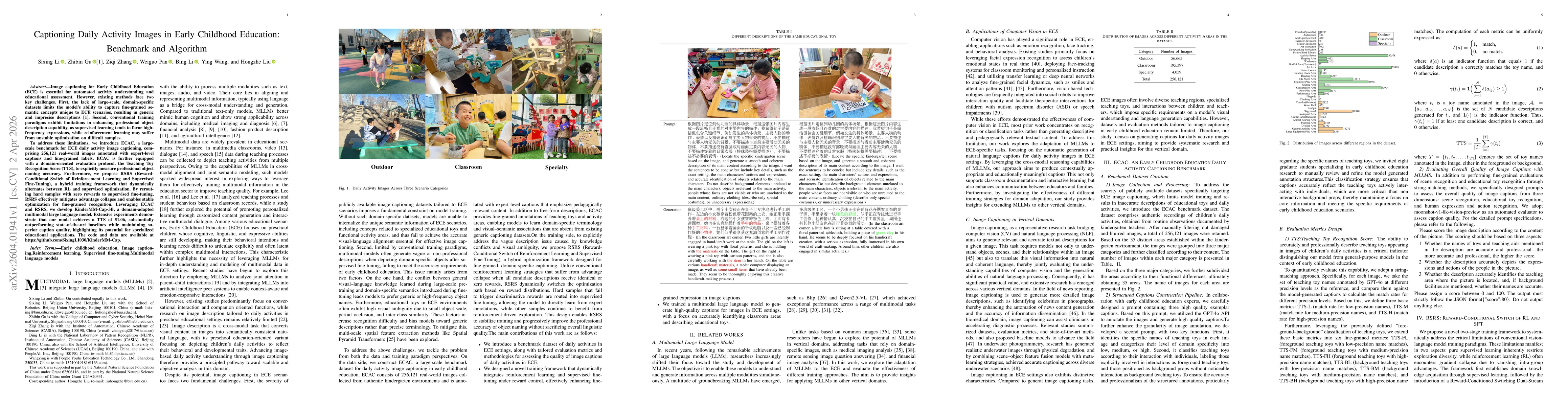 Thumbnail for Captioning Daily Activity Images in Early Childhood Education: Benchmark and Algorithm