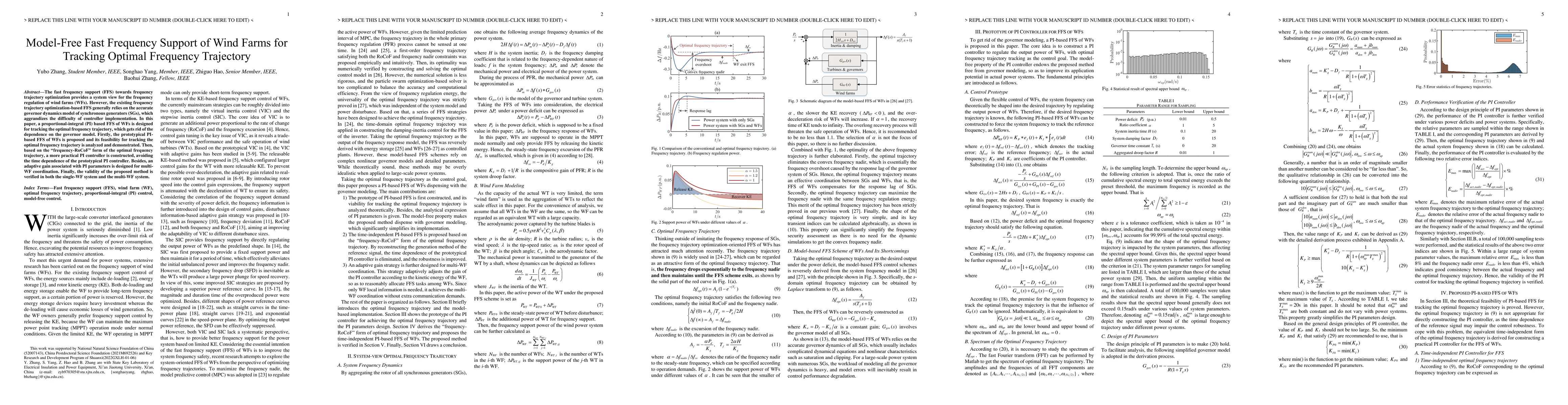Thumbnail for Model-Free Fast Frequency Support of Wind Farms for Tracking Optimal Frequency Trajectory