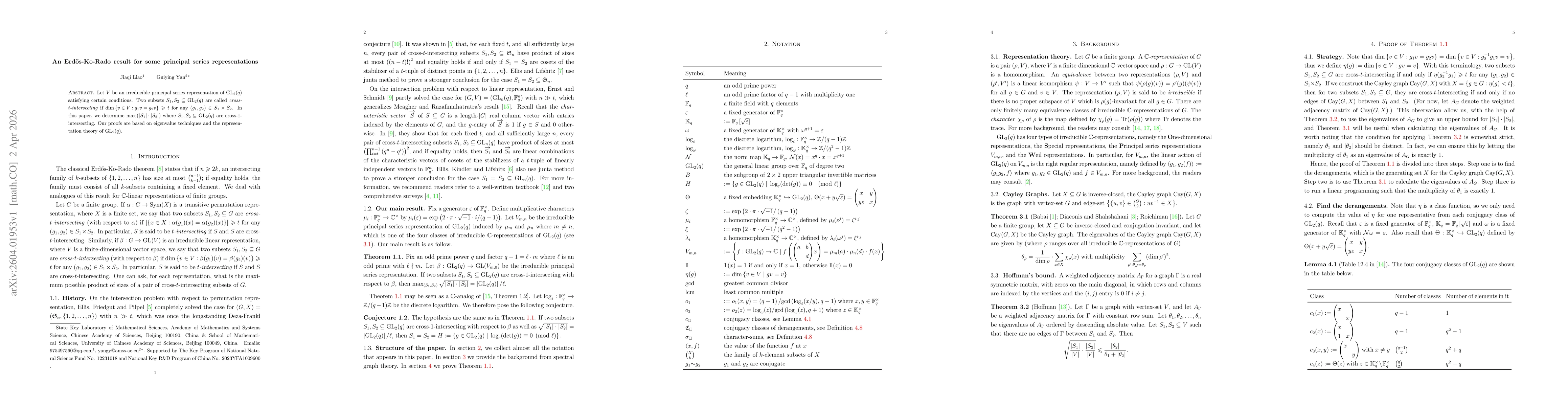 Thumbnail for An Erdős-Ko-Rado result for some principal series representations