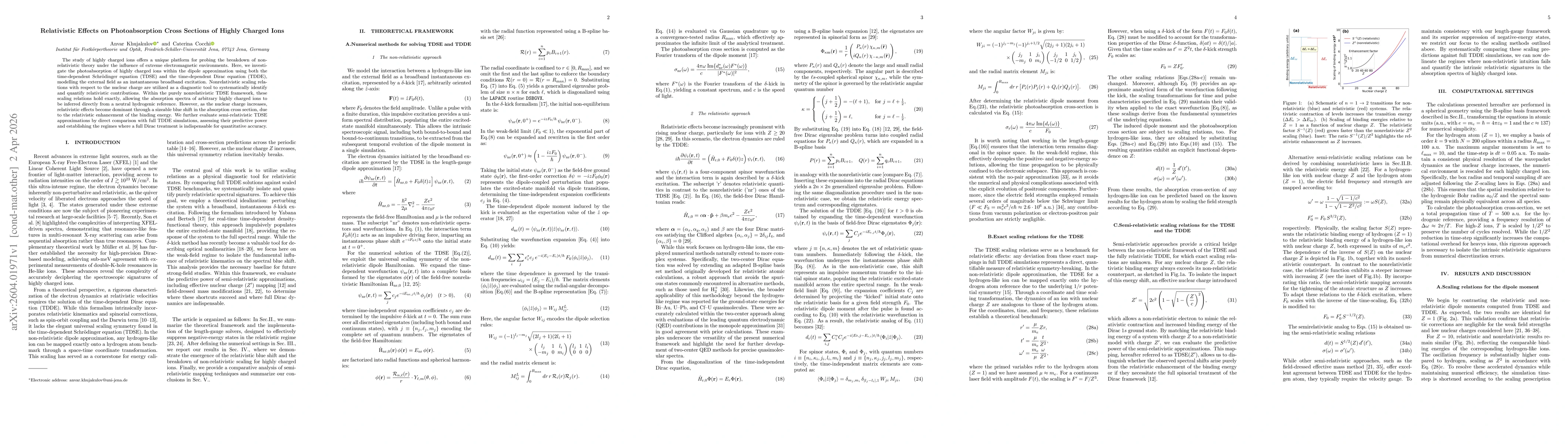 Thumbnail for Relativistic Effects on Photoabsorption Cross Sections of Highly Charged Ions