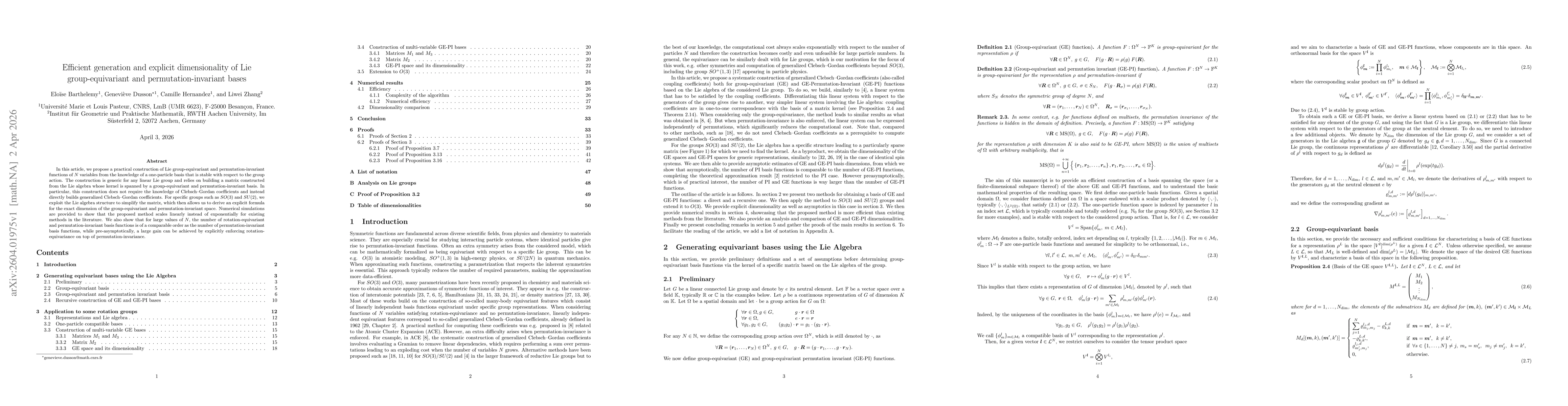 Thumbnail for Efficient generation and explicit dimensionality of Lie group-equivariant and permutation-invariant bases