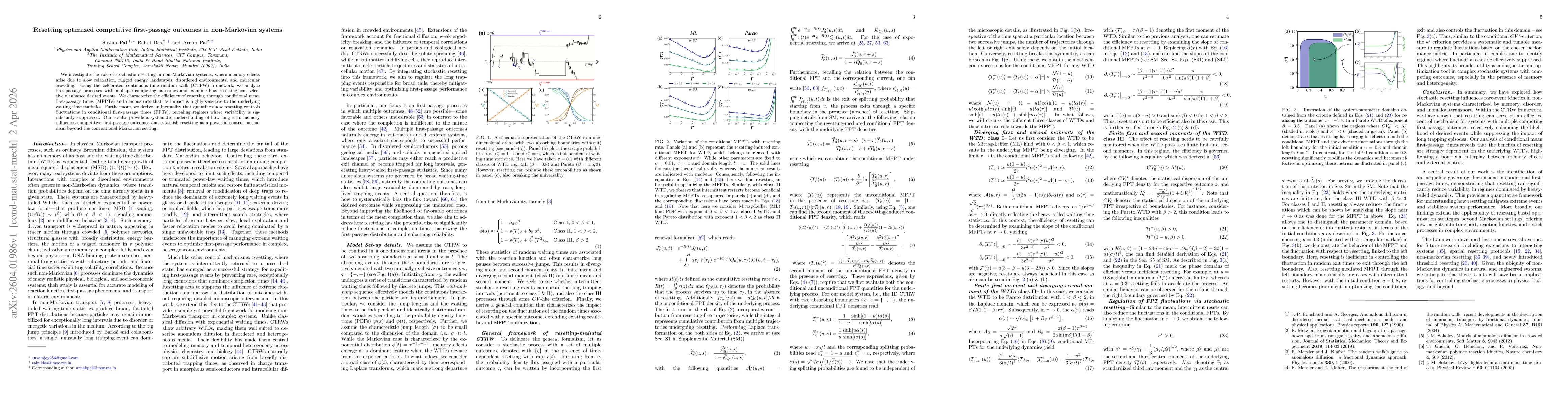 Thumbnail for Resetting optimized competitive first-passage outcomes in non-Markovian systems