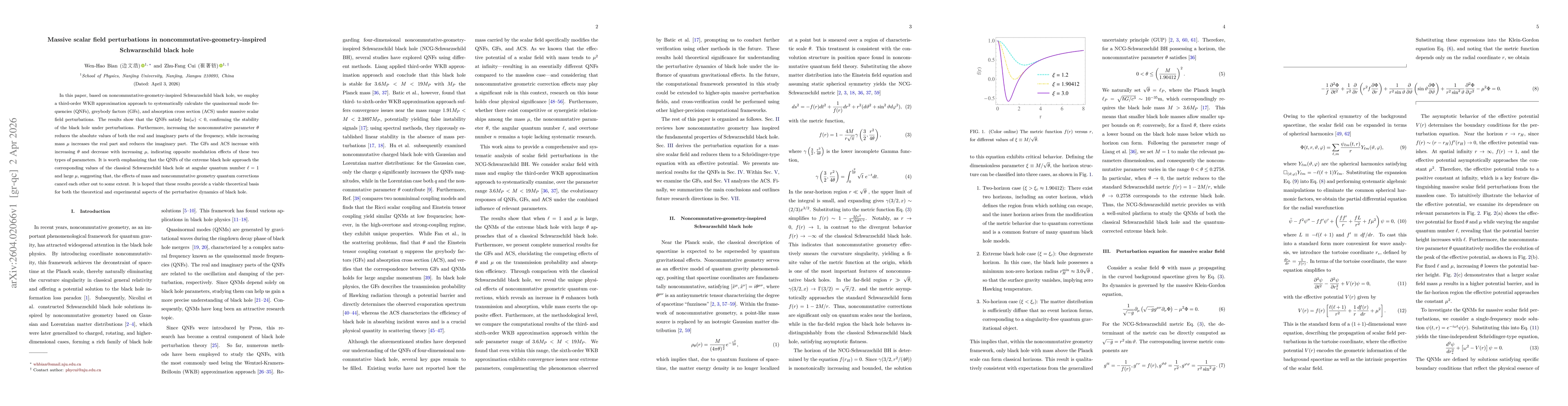 Thumbnail for Massive scalar field perturbations in noncommutative-geometry-inspired Schwarzschild black hole