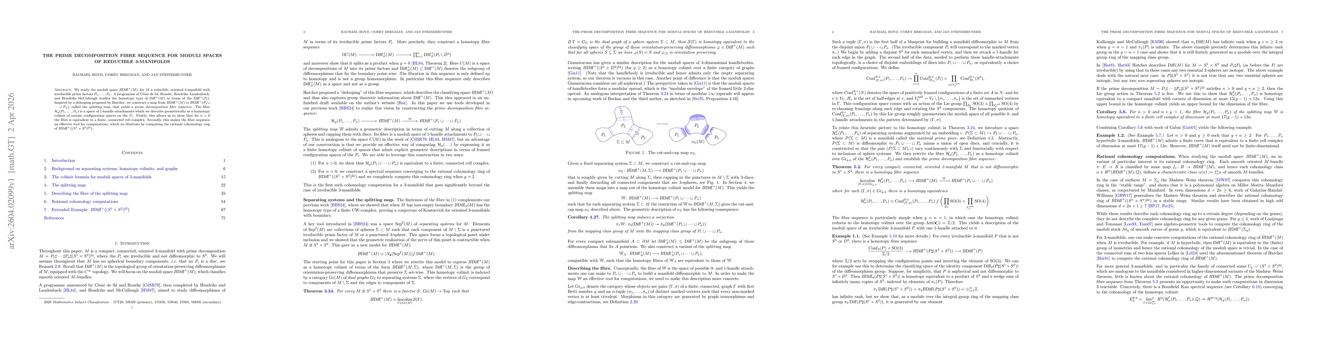 Thumbnail for The prime decomposition fibre sequence for moduli spaces of reducible 3-manifolds