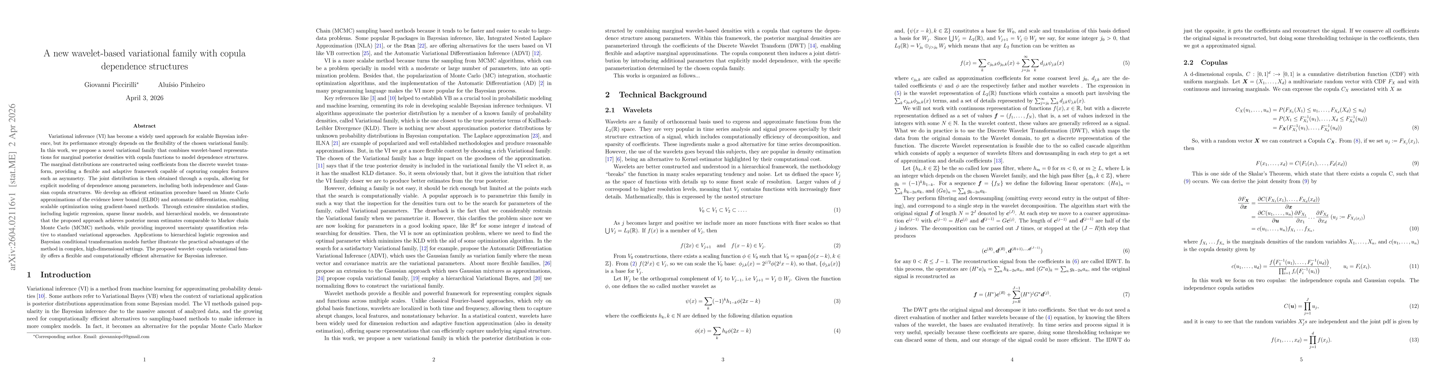 Thumbnail for A new wavelet-based variational family with copula dependence structures