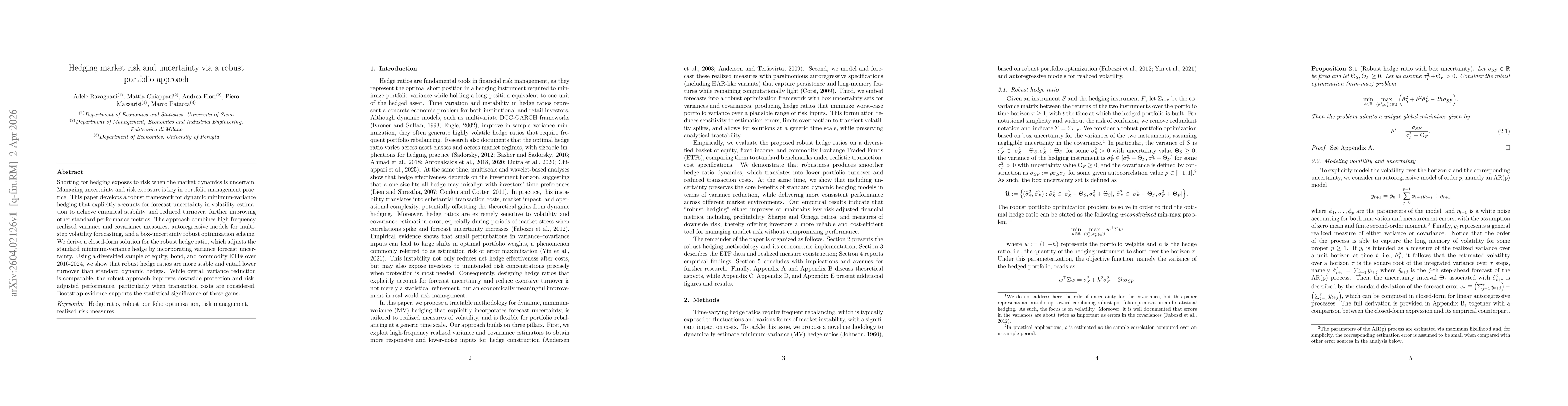 Thumbnail for Hedging market risk and uncertainty via a robust portfolio approach