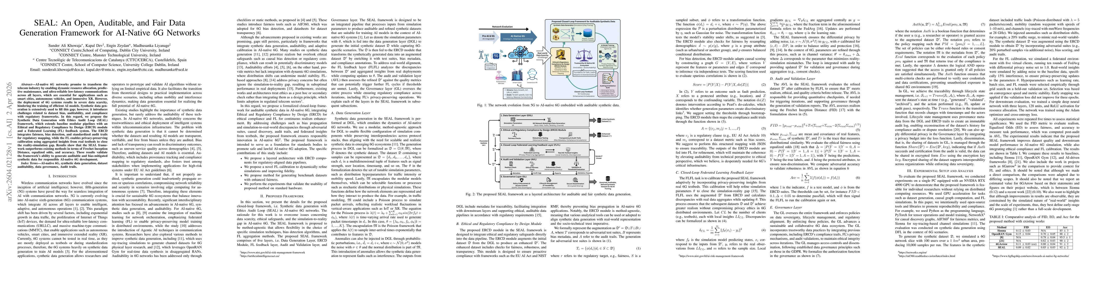 Thumbnail for SEAL: An Open, Auditable, and Fair Data Generation Framework for AI-Native 6G Networks