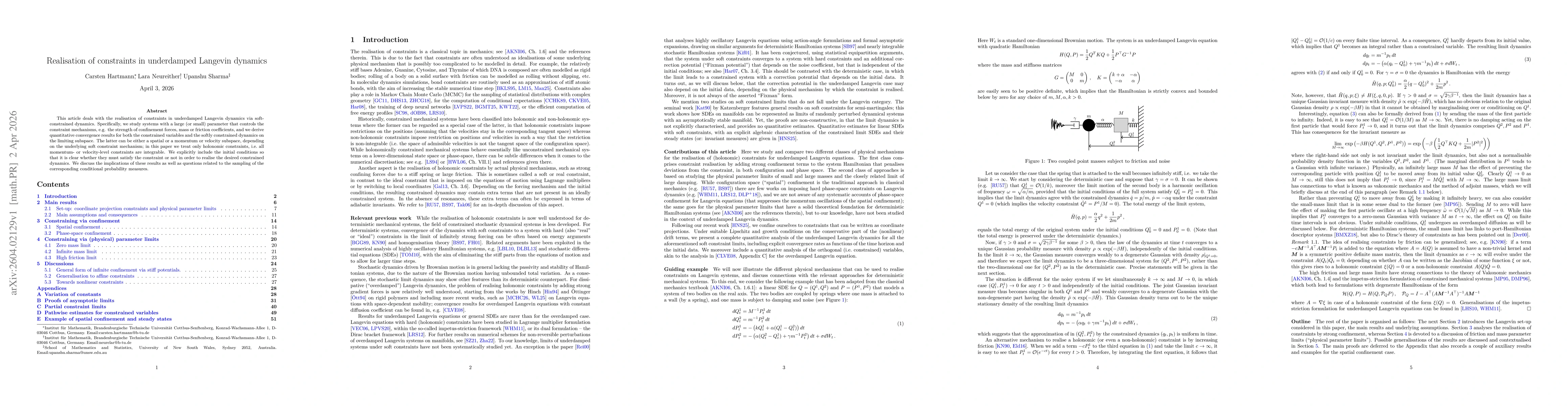Thumbnail for Realisation of constraints in underdamped Langevin dynamics