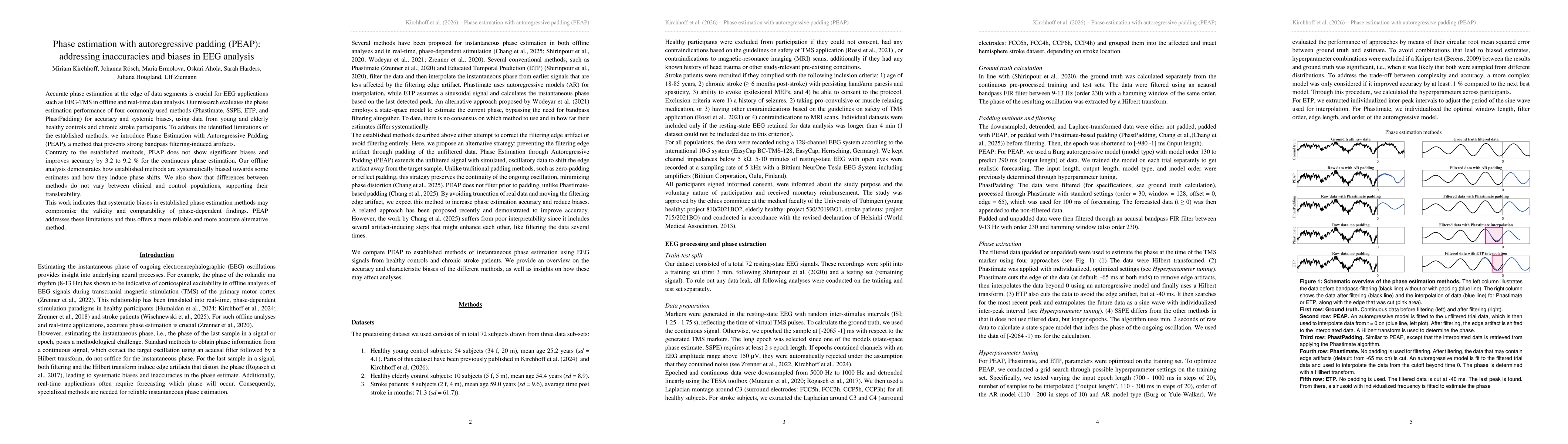 Thumbnail for Phase estimation with autoregressive padding (PEAP): addressing inaccuracies and biases in EEG analysis