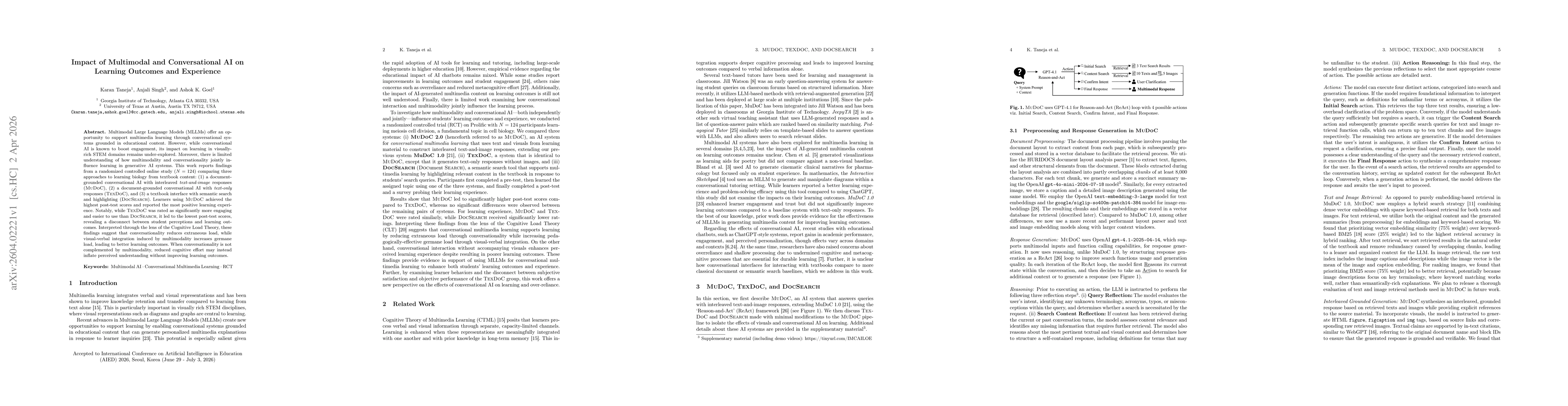 Thumbnail for Impact of Multimodal and Conversational AI on Learning Outcomes and Experience