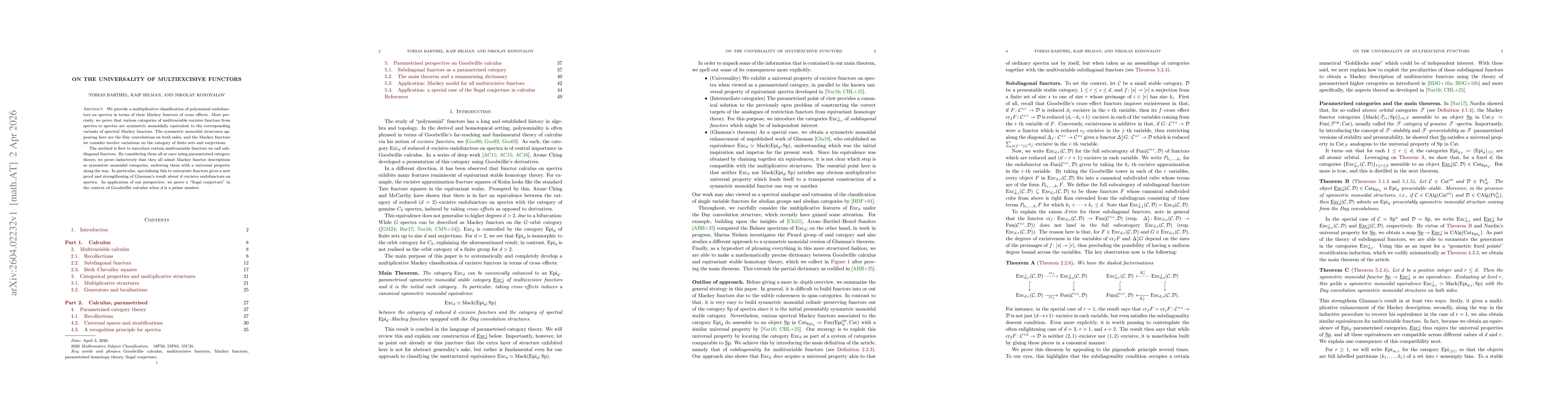 Thumbnail for On the universality of multiexcisive functors