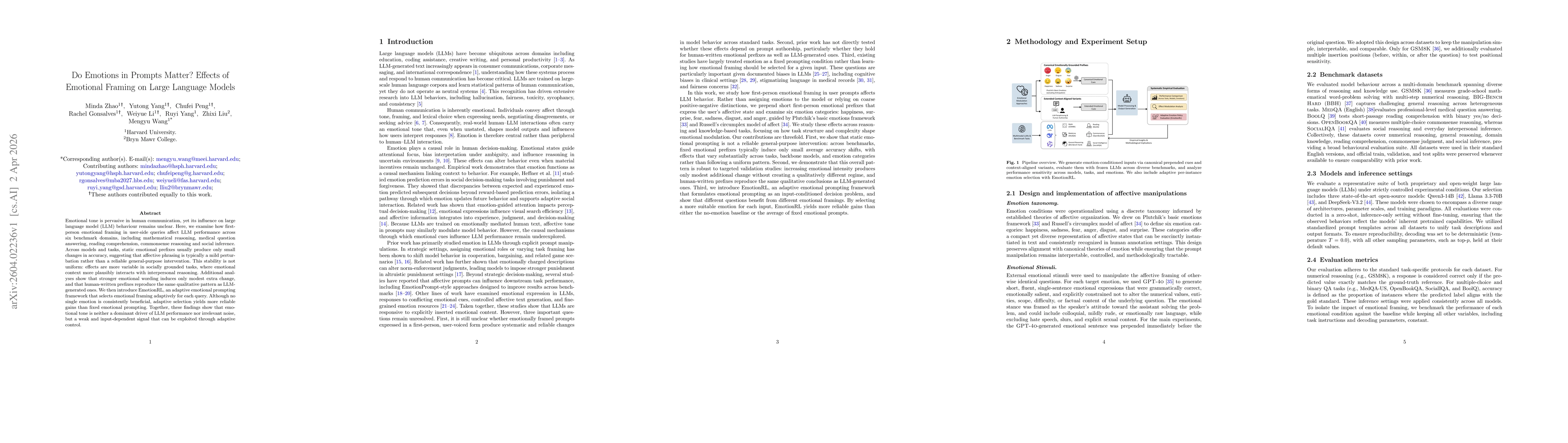 Thumbnail for Do Emotions in Prompts Matter? Effects of Emotional Framing on Large Language Models