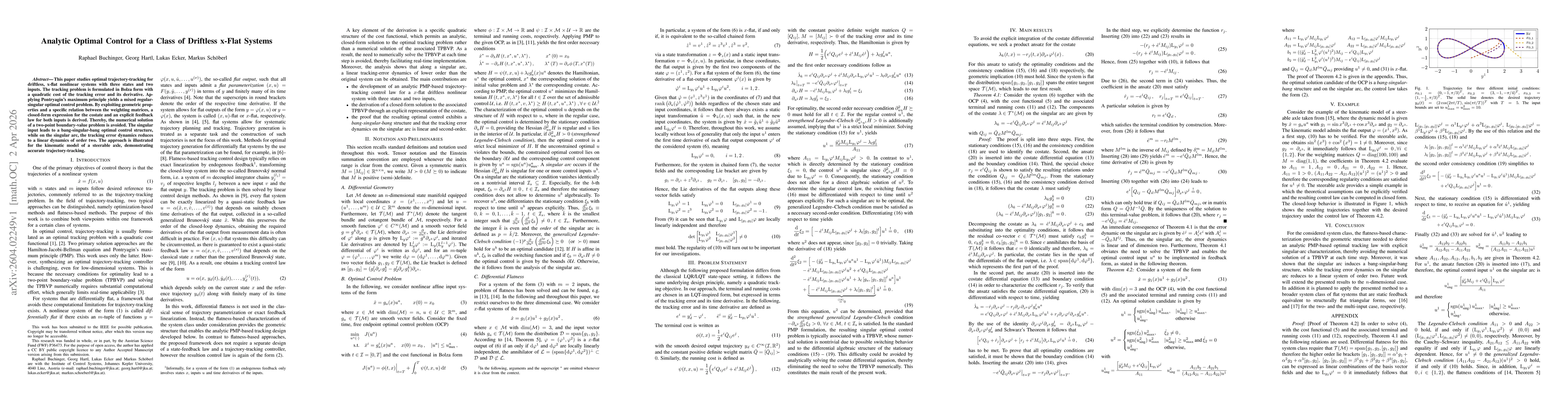 Thumbnail for Analytic Optimal Control for a Class of Driftless x-Flat Systems