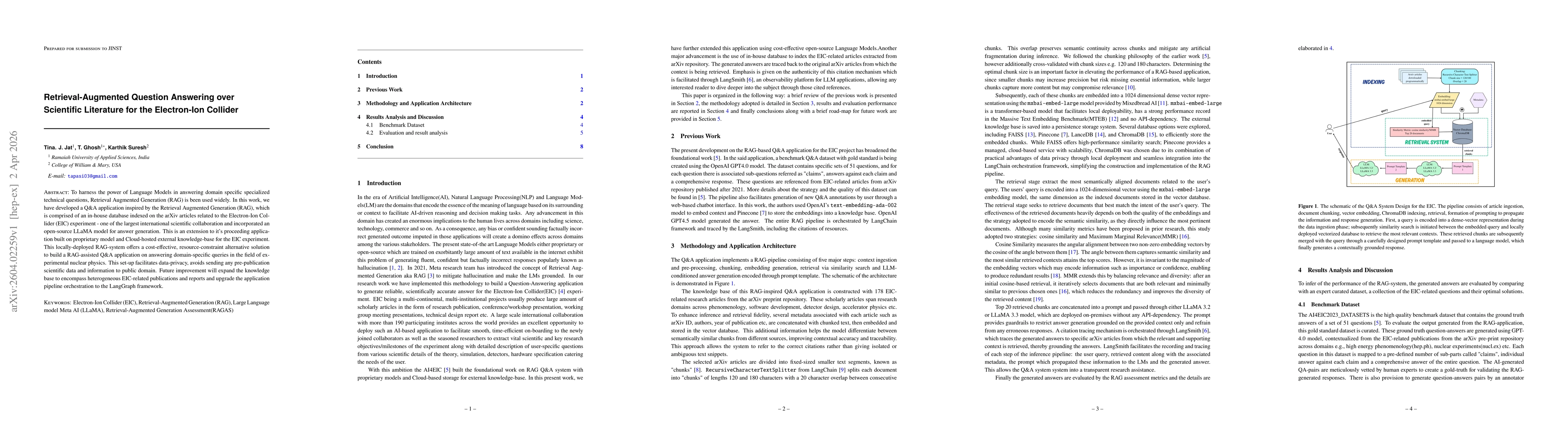 Thumbnail for Retrieval-Augmented Question Answering over Scientific Literature for the Electron-Ion Collider