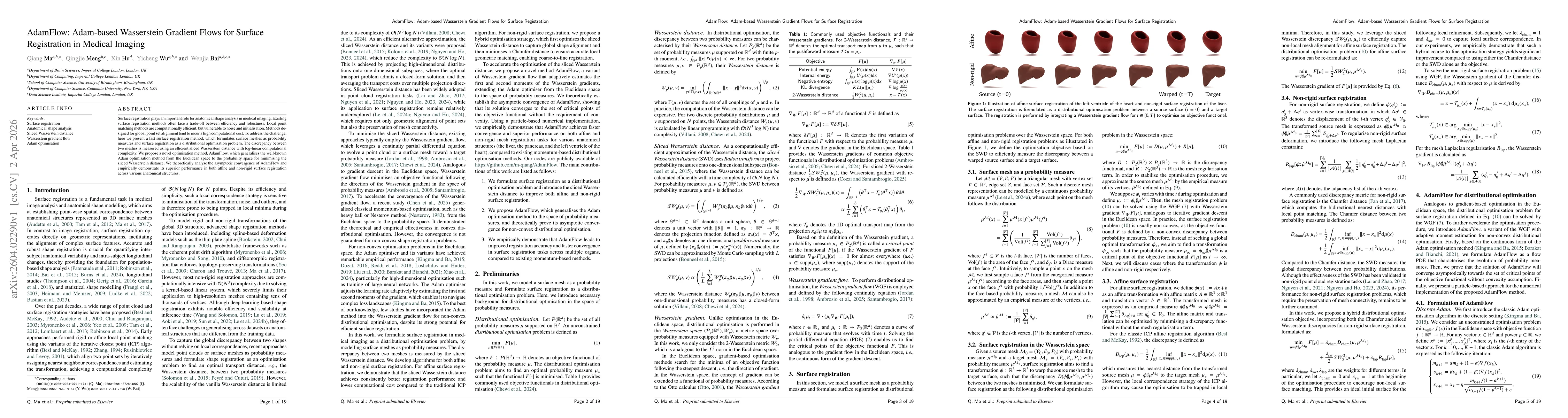 Thumbnail for AdamFlow: Adam-based Wasserstein Gradient Flows for Surface Registration in Medical Imaging