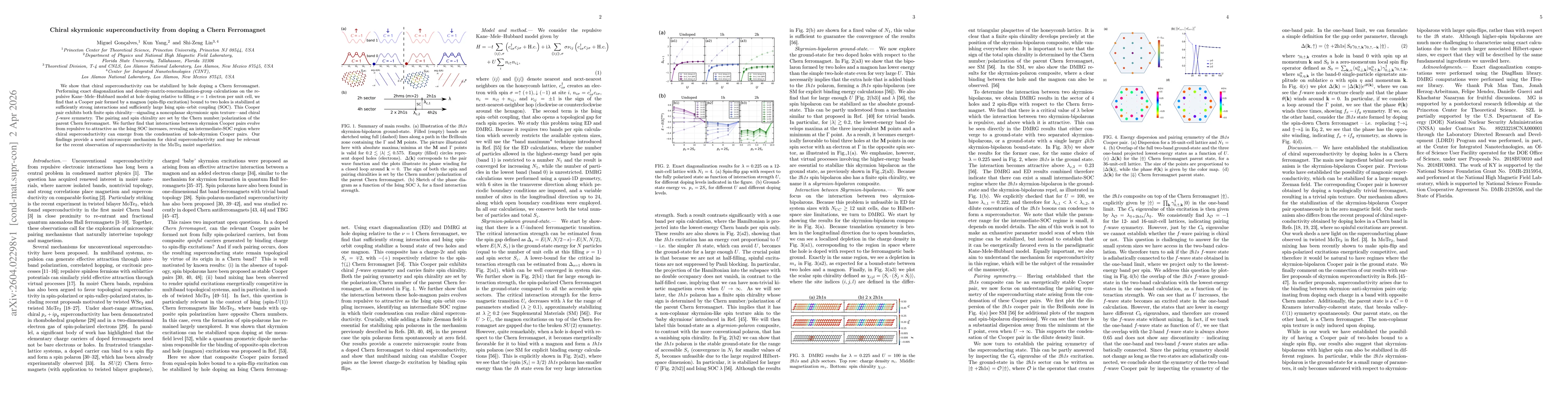 Thumbnail for Chiral skyrmionic superconductivity from doping a Chern Ferromagnet