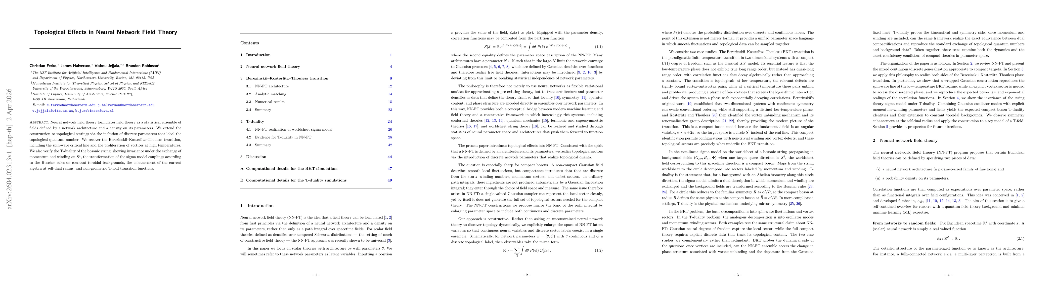 Thumbnail for Topological Effects in Neural Network Field Theory