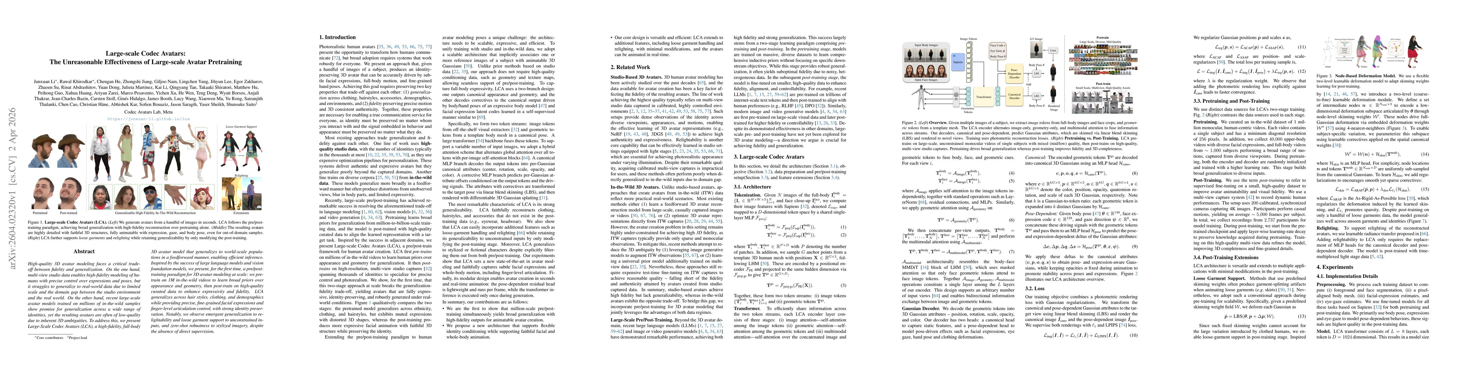 Thumbnail for Large-scale Codec Avatars: The Unreasonable Effectiveness of Large-scale Avatar Pretraining