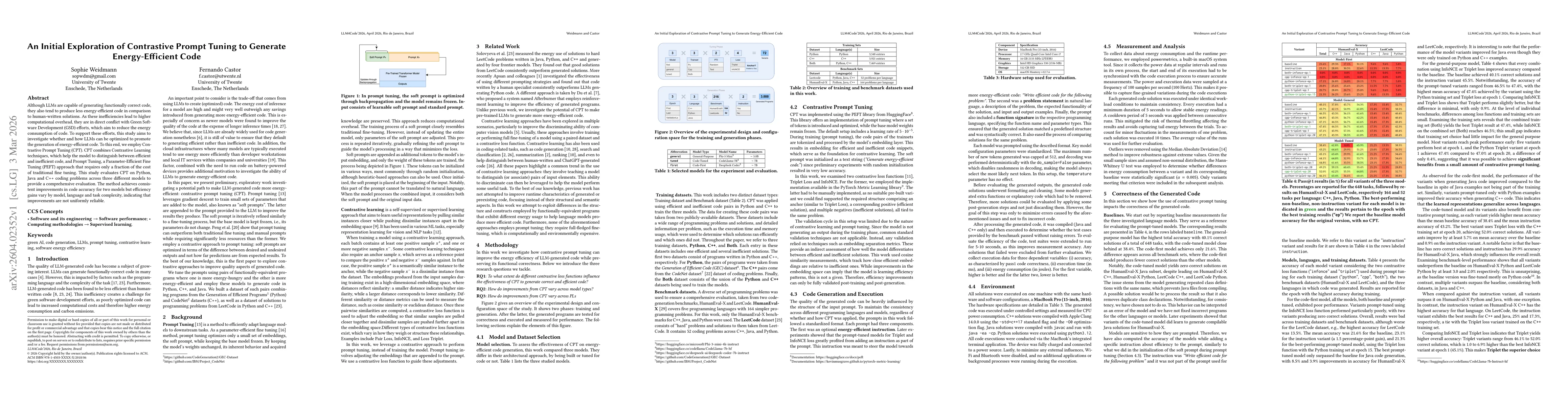 Thumbnail for An Initial Exploration of Contrastive Prompt Tuning to Generate Energy-Efficient Code