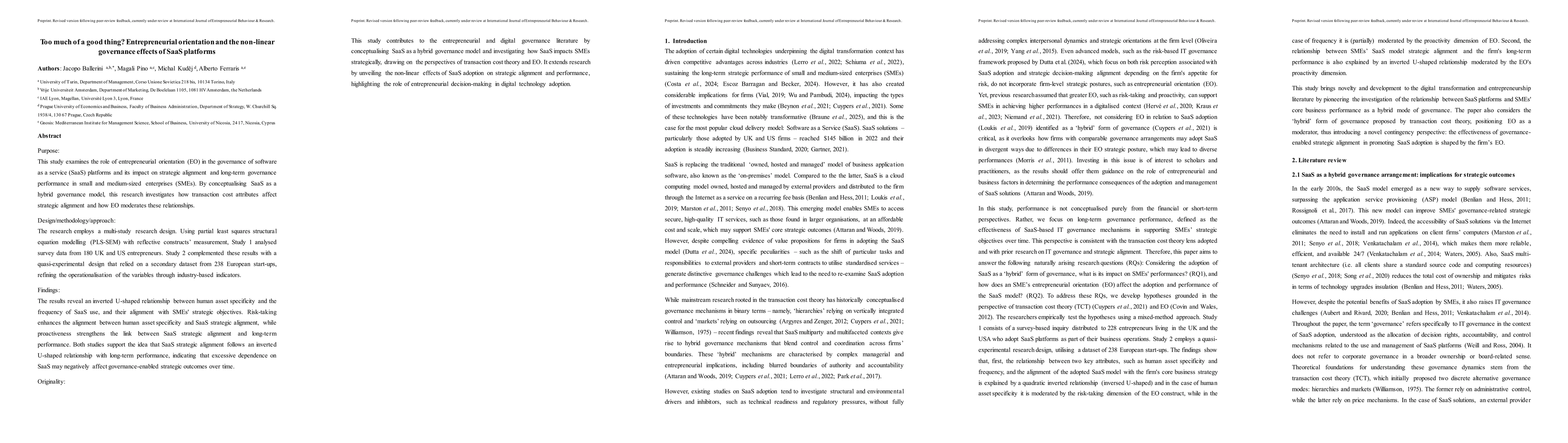Thumbnail for Too much of a good thing? Entrepreneurial orientation and the non-linear governance effects of SaaS platforms
