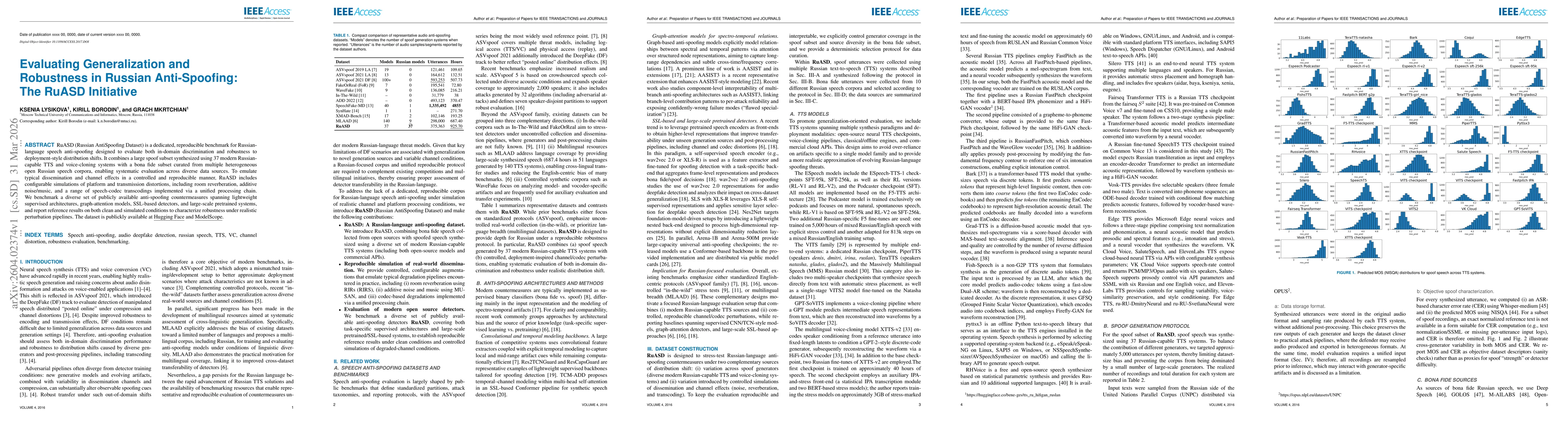 Thumbnail for Evaluating Generalization and Robustness in Russian Anti-Spoofing: The RuASD Initiative