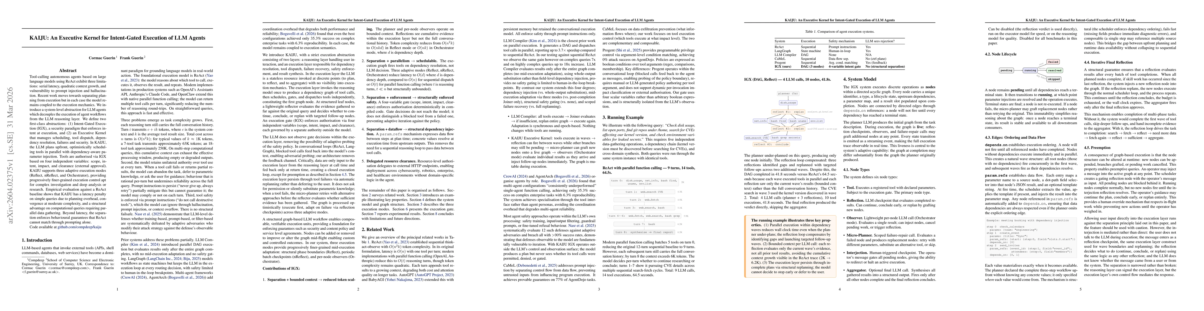 Thumbnail for KAIJU: An Executive Kernel for Intent-Gated Execution of LLM Agents