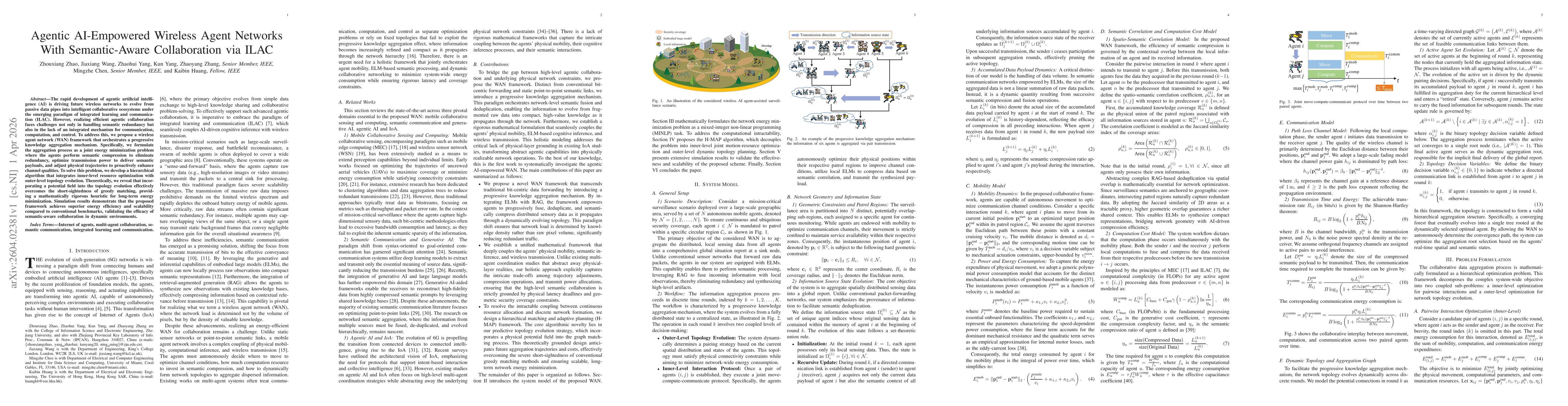 Thumbnail for Agentic AI-Empowered Wireless Agent Networks With Semantic-Aware Collaboration via ILAC