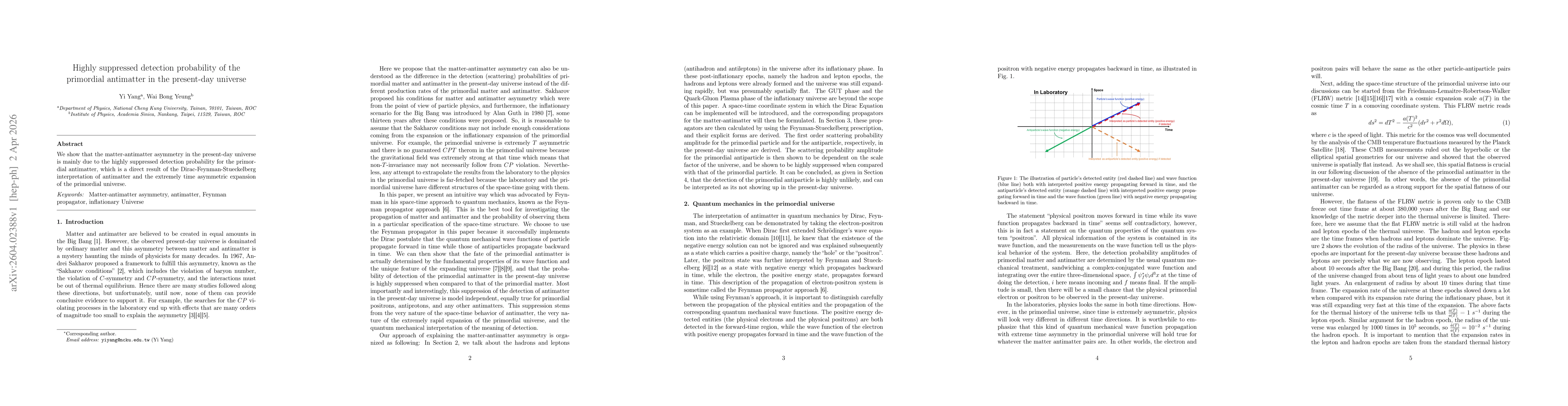 Thumbnail for Highly suppressed detection probability of the primordial antimatter in the present-day universe